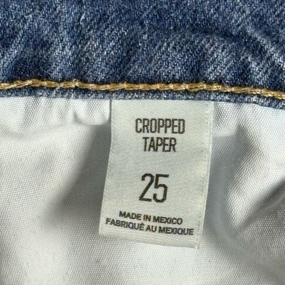 BDG Urban Outfitters Cropped Taper Barrel Jeans High Rise Raw Hem 100% Cotton - Picture 7 of 10